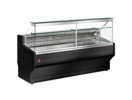 Gekoelde vitrinetoonbank met rechte ruit 90°, met reserve