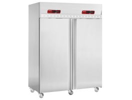 Koel- en vrieskast geventileerd 2x 700 litres, 2 deuren GN 2/1, op wielen