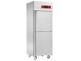 Koel- en vrieskast geventileerd 2x 350 litres, 2 deuren GN 2/1, op wielen