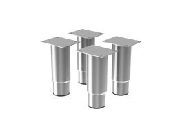 Set van 4 verstelbare roestvrijstalen poten (h.125mm)