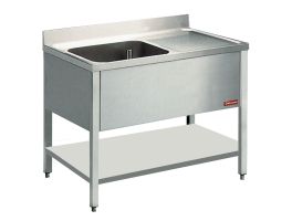 Spoeltafel met 1 kuip en 1 druipvlak