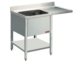 Spoeltafel met 1 kuip en 1 druipvlak