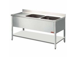 Spoeltafel met 2 kuipen en 1 druipvlak