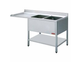 Spoeltafel met 2 kuipen en 1 druipvlak