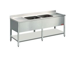 Spoeltafel met 2 kuipen en 2 druipvlakken