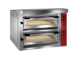 Elektrische pizzaoven, 2x 4 pizzas 350mm - FULL vuurvaste steen