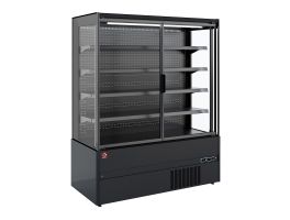 Gekoeld wandmeubel, zelfbediening, klapdeuren - FULL BLACK