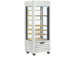 FULL glazen vitrine" 440 liter, 1 niveau + 4 planken, geventileerd - WINE - WIT