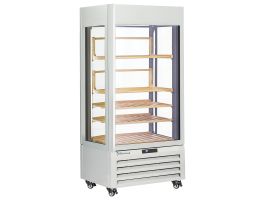 FULL glazen vitrine" 600 liter, 1 niveau + 4 planken, geventileerd - WINE - WIT