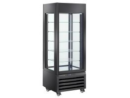 FULL glazen vitrine" 440 liter, 5 glazen niveaus, geventileerd -CHOCOLATE -  ZWART