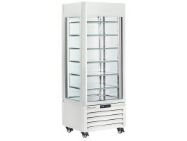 FULL glazen vitrine" 440 Lt., 6 glazen niveaus, statisch - ICE CREAM - WIT