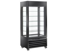 FULL glazen vitrine" 600 Lt., 5 glazen niveaus, geventileerd - ICE CREAM & PASTRY - ZWART