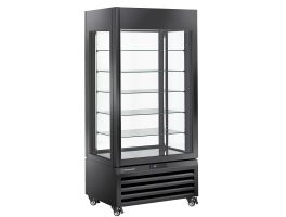 FULL Vitrine 600 Lt., 5 glazen niveaus, geventileerd -  PASTRY - ZWART