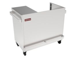 Onderstel R.V.S. op wielen voor vitrine VBME-2X