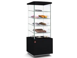 Neutrale kast met hoge vitrine - ZWART