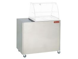 Onderstel R.V.S. op wielen voor vitrine VBE-211