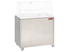 Onderstel R.V.S. op wielen voor vitrine VBE-311