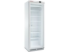 Statische vrieskast, glazen deur, 400 liter. wite