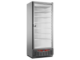 Statische vrieskast, glazen deur, 525 liter, GN2/1+600x400, roestvrij staal