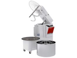 Spiraalkneder 53 liters kantelbare kop, verwijderbare kuip, 2 snelheden, timer, op wielen