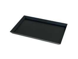 Zwarte stalen bakplaat 600x400, uitlopende rand 30 mm