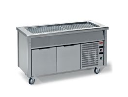 Element met gekoelde top op open kast + wielen