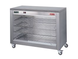 Verwarmde vitrinekast 60 kippen, op wielen