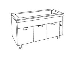 Bain-marie element op kast 4x GN 1/1