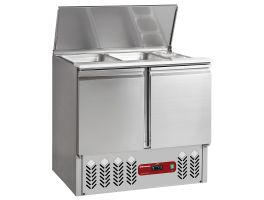 Gekoelde saladette met deksel 2x GN 1/1 + 3x GN 1/6 - 150 mm, reserve 2 deuren GN 1/1, 240 Lit