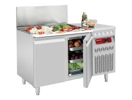 Geventileerde koeltafel met 2 deuren GN1/1, 260 Lit. gekoelde bovenstructuur