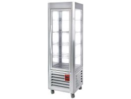 Panoramische vitrine, 5 roosters, 360 LT, RVS