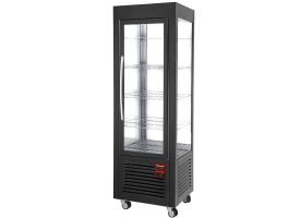 Panoramische vitrine, 5 roosters, 360 LT, Zwart
