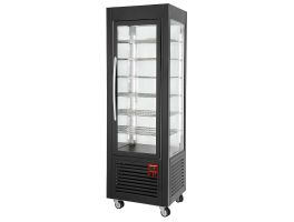 Gekoelde vitrine, 5 roosters, geventileerd, 360 LT, Zwart