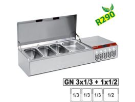 Gekoelde structuur GN 3x1/3, 1x1/2, met deksel