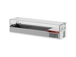 Saladette met glas 1600 mm.