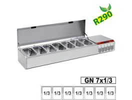 Gekoelde structuur GN 7x1/3, met deksel