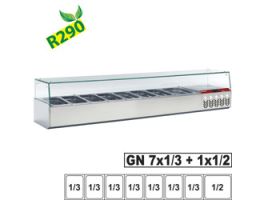 Gekoelde structuur GN 7x 1/3, 1x 1/2, met rechte ruit