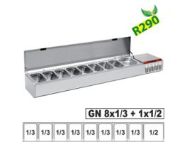 Gekoelde structuur GN 8x1/3, 1x1/2, met deksel