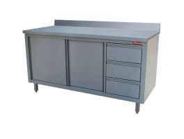 Kast met 2 schuifdeuren, 3 laden, muraal