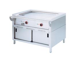 Elektrische "Teppanyaki" plaat, 2 zones (2x 5,85 kW), op kast