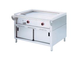 Teppanyaki gasplaat, 2 zones (2x 7 kW), op kast