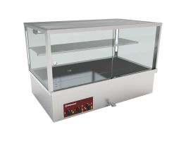 Warmvitrine, bain-marie 3 GN 1/1, panoramisch