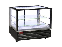 Warmte vitrine EN of GN, geventileerd, 2 niveaus, ZWART