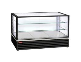 Gekoelde vitrine, EN of GN, geventileerd, 3 niveaus, ZWART