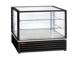 Gekoelde vitrine, EN of GN, geventileerd, 3 niveaus, ZWART