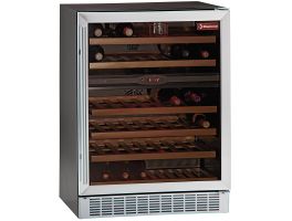Wijnkast vitrine, geventileerd, 160 Lt., 2 T°, BLACK