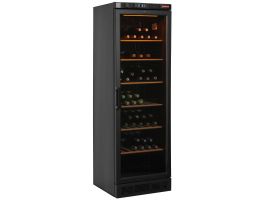 Geventileerde wijnkast vitrine, 380 liter, ZWART