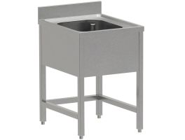 RVS spoeltafel ECO met 1 kuip, zonder onderlegplank