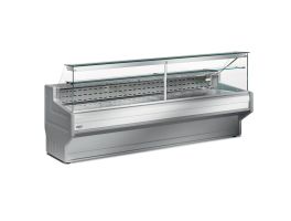 Gekoelde vitrinetoonbank met rechte ruit 90°, met reserve