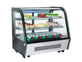Tafelmodel koelvitrine, 3 niveaus, gebogen glas